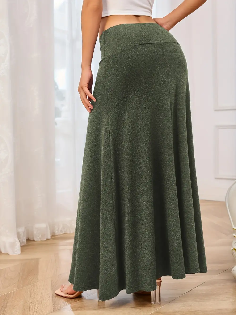 Everyday Elastic Waist Maxi Skirt