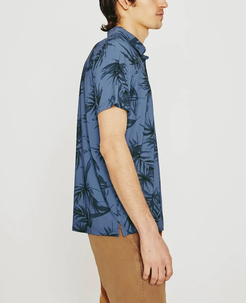 Men's Short Sleeve Button Placket Polo Shirt