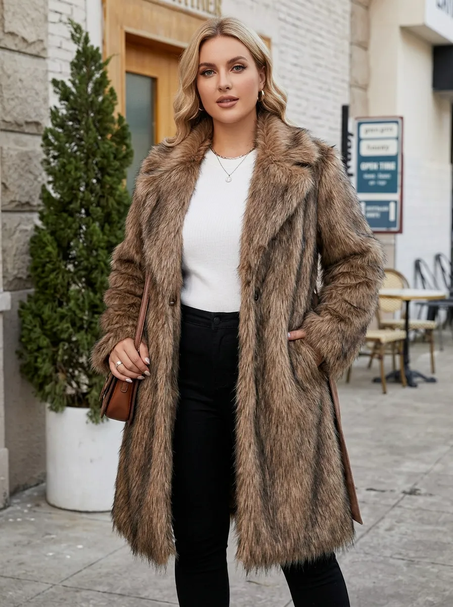 Cozy Longline Faux Fur Coat