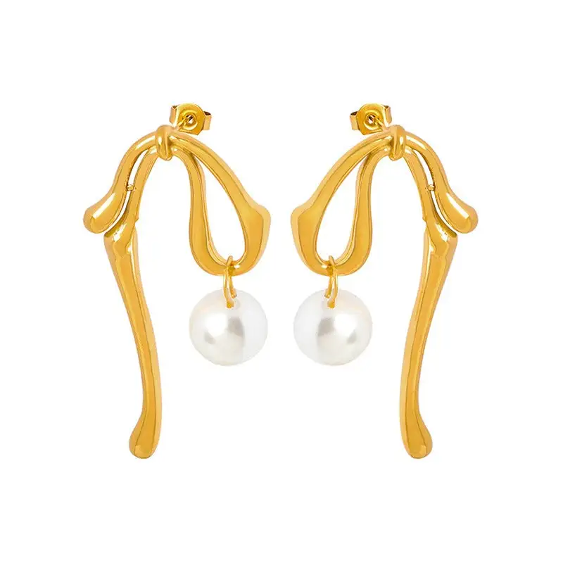 Beaded Drop Pendant Earrings