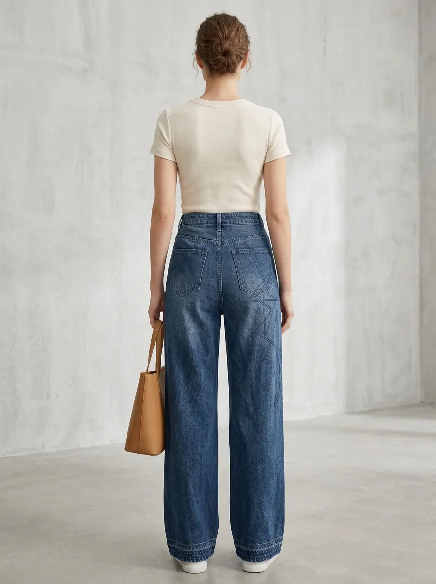 Women's Wide Leg Casual Denim Jeans