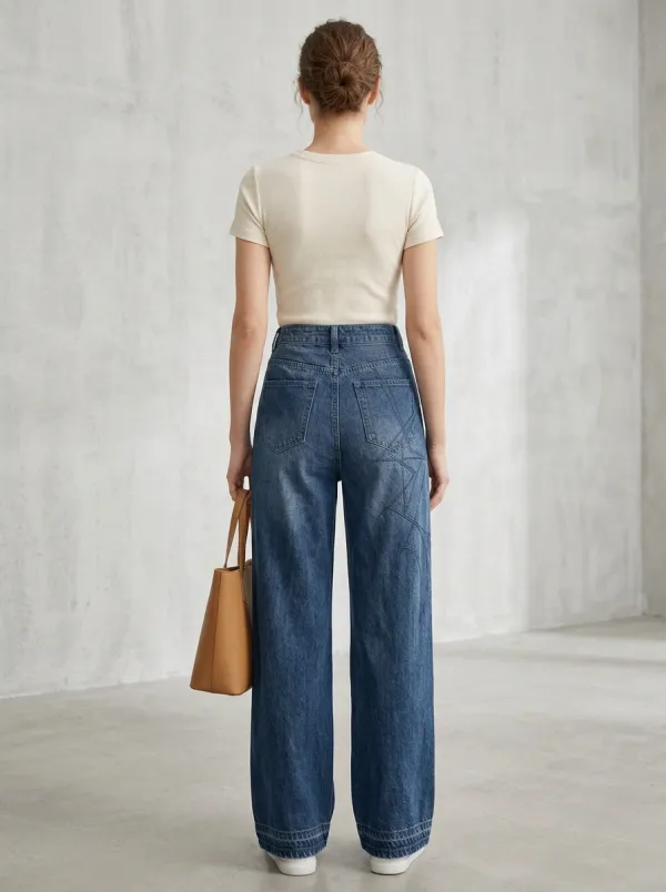 Women's Wide Leg Casual Denim Jeans
