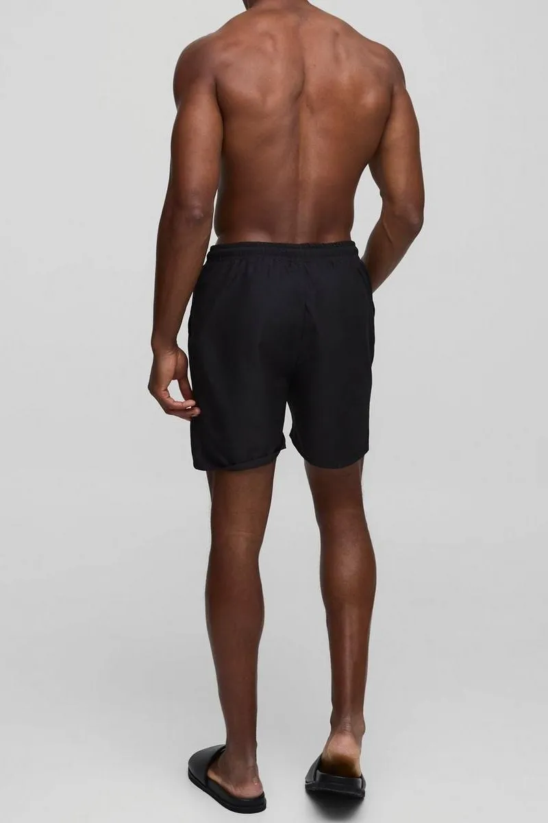 Black Drawstring Swim Shorts