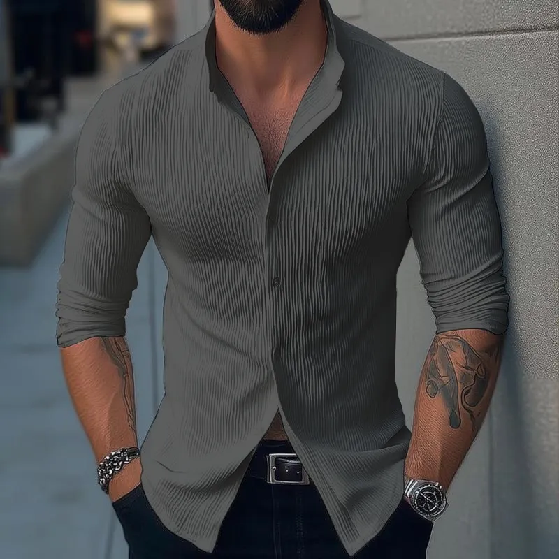 Band Collar Woven Shirt