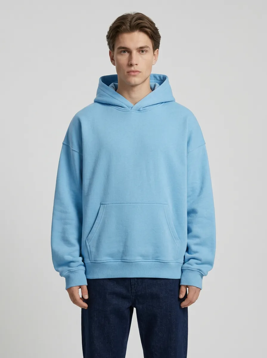 Simple Layer Plain Unisex Casual Hoodie