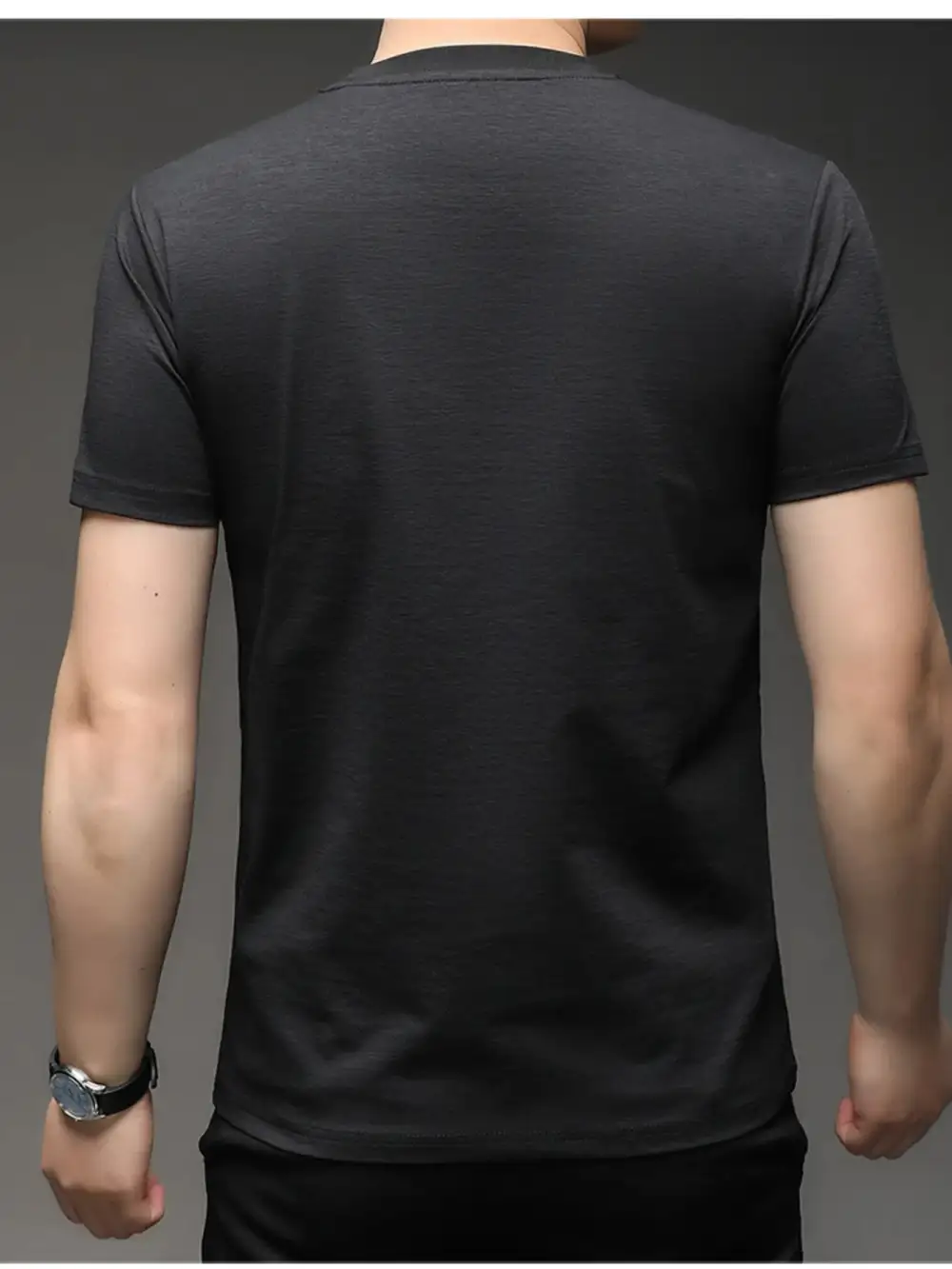 Polyester-Blend Round-Neck Short-Sleeve T-Shirt