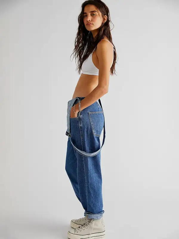 Jumpsuit Loose Overall Trousers Denim Pants