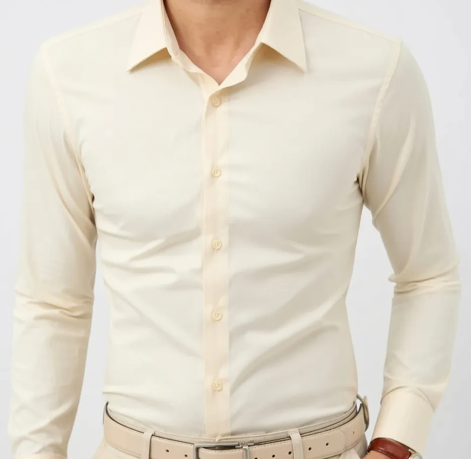 Gentle Dress Shirts 16-Way Stretch Slim Fit Long Sleeve Button Down Business Casual Shirts Wrinkle Free Traveler Shirts Top Menswear