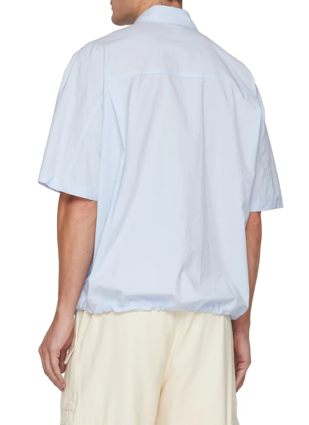 Versatile Soft Loose Button Light Blue Cotton Shirt