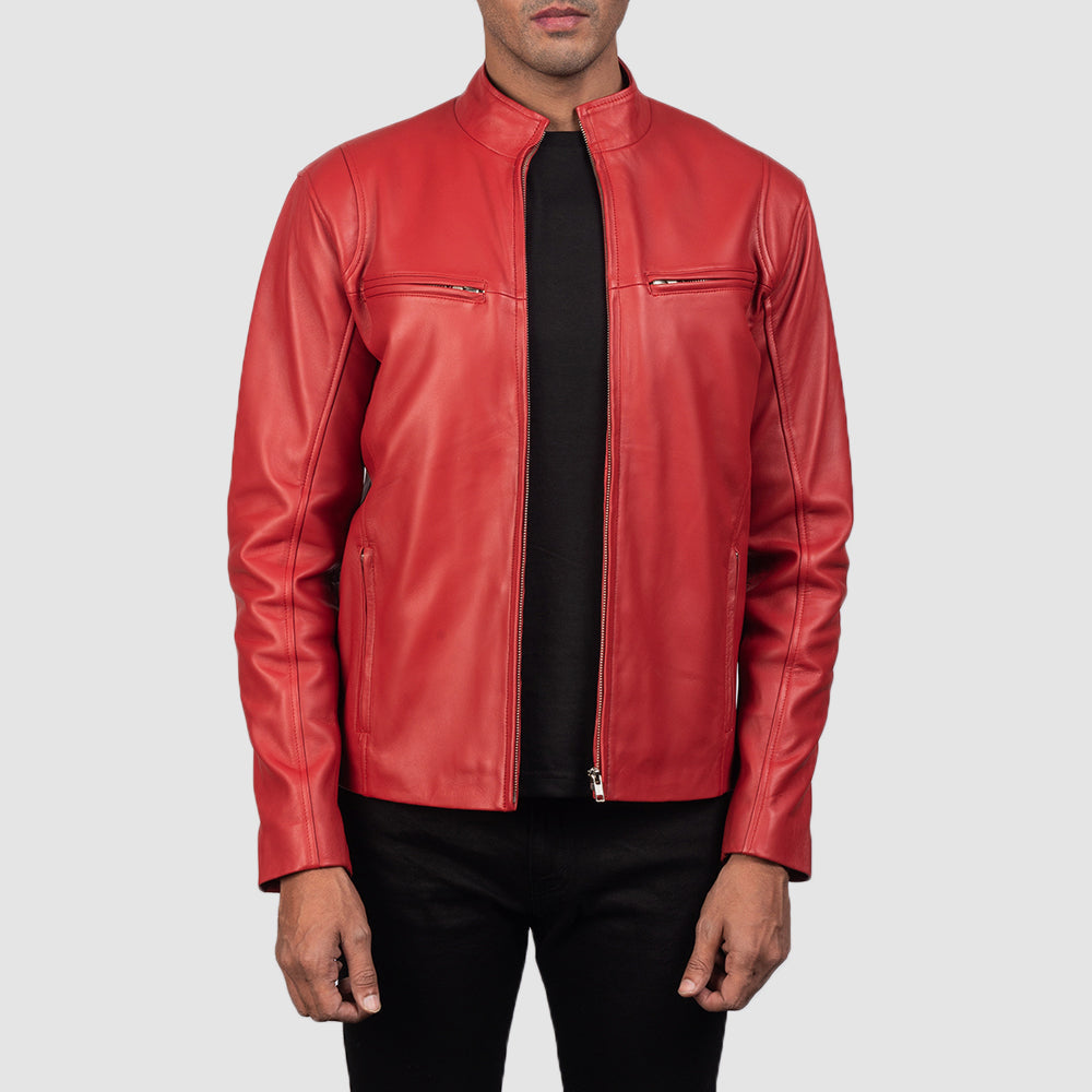 Men's Classic Structured Biker Leather Jacket