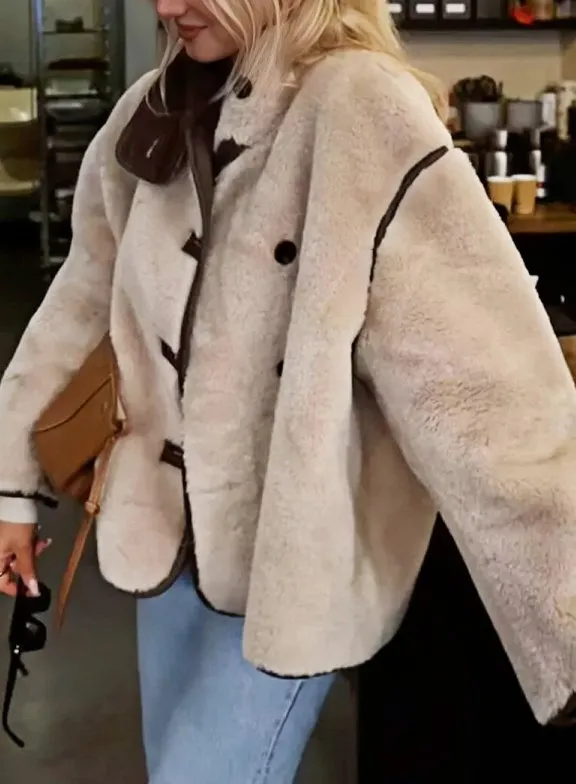 Single-Breasted Stand-Collar Relaxed Jacket