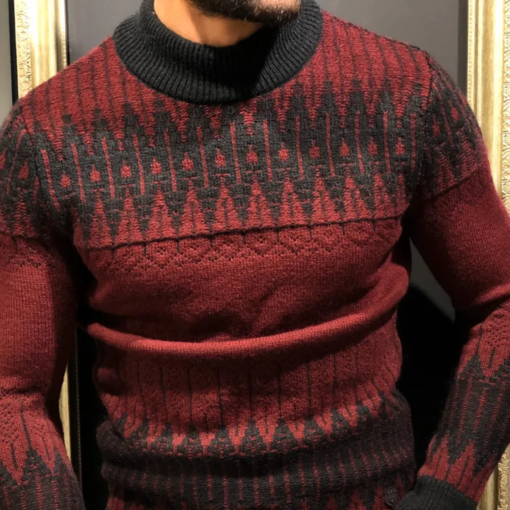 Half Turtleneck Slim Fit Knit Turtleneck Sweater
