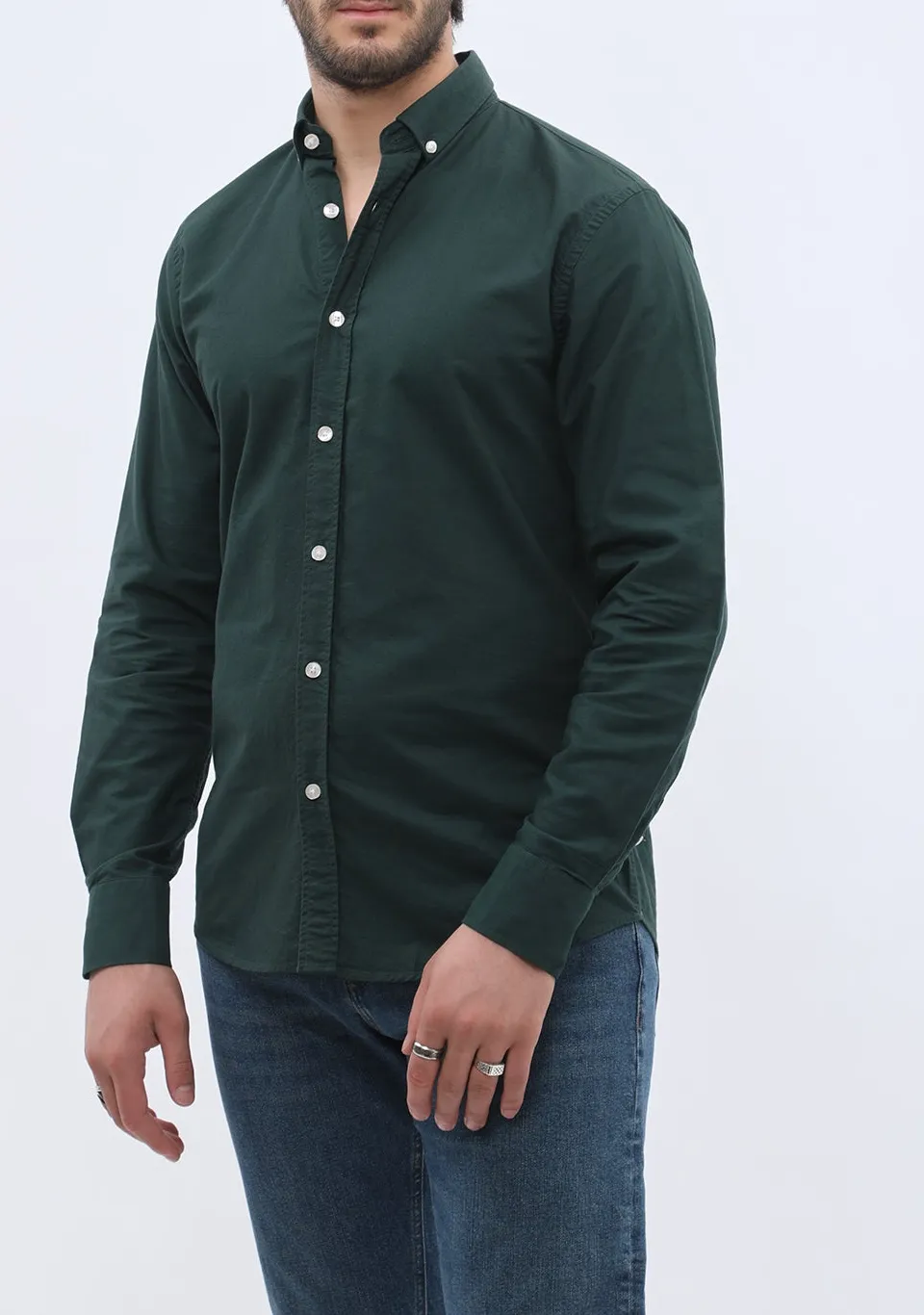 Classic Oxford Long Sleeve Cotton Men's Button Down Shirt