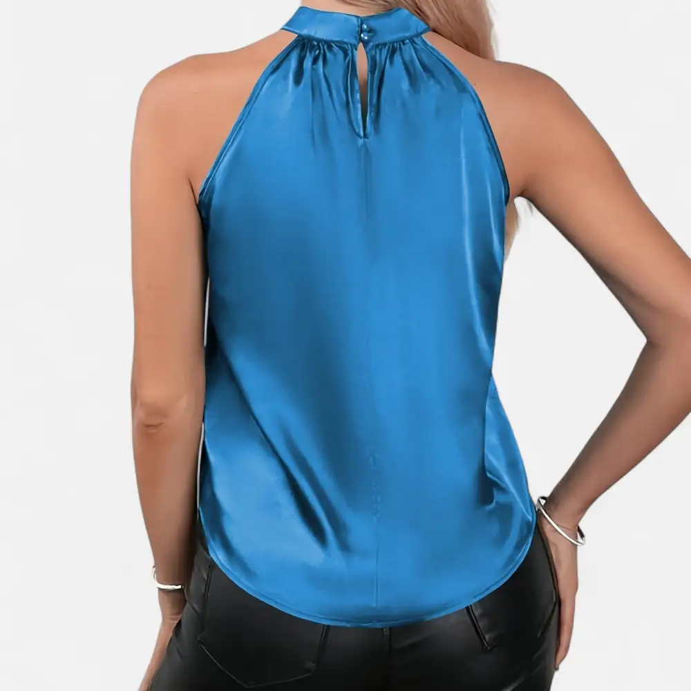 Satin Halter Neck Top  Sleeveless Occasion Style