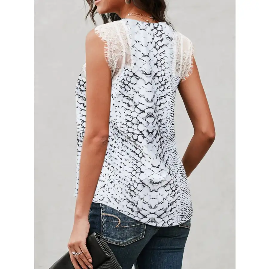 Soft Lace Detail V Neck Tank