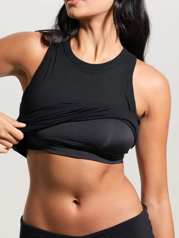 Chunky Binding High Neck Tank Top
