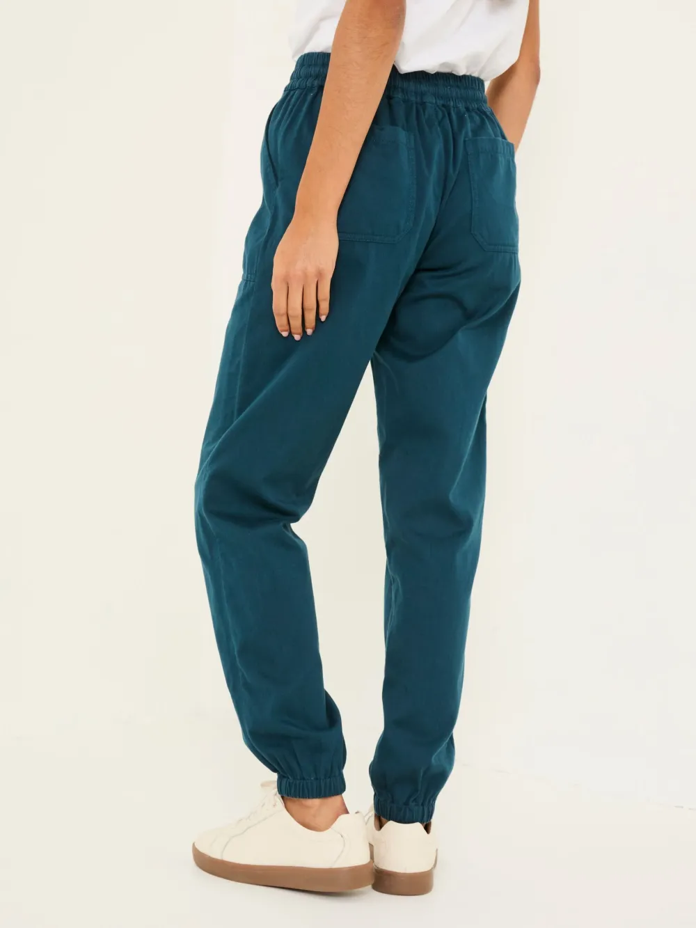 Blue Cuffed Cotton Cargo Joggers