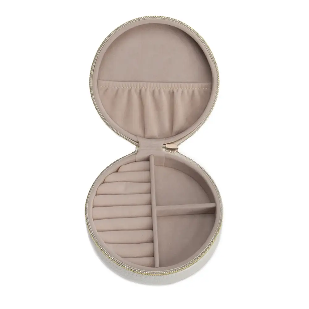 Quilted Round Travel Jewelry Case