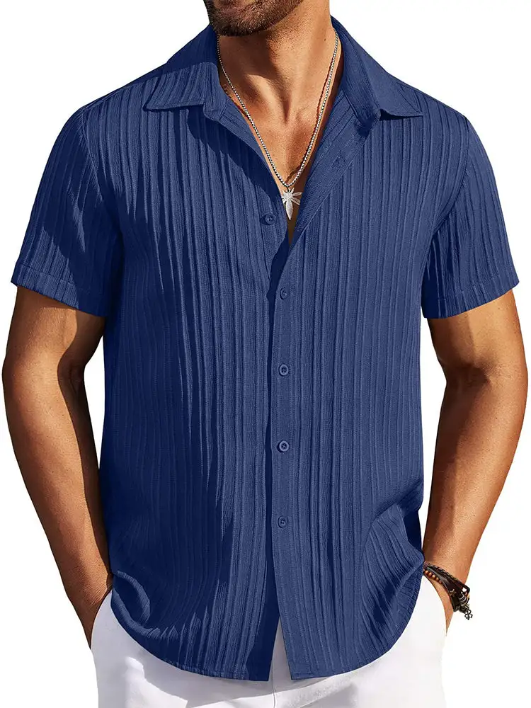 Clean Placket Textured Woven Shirt