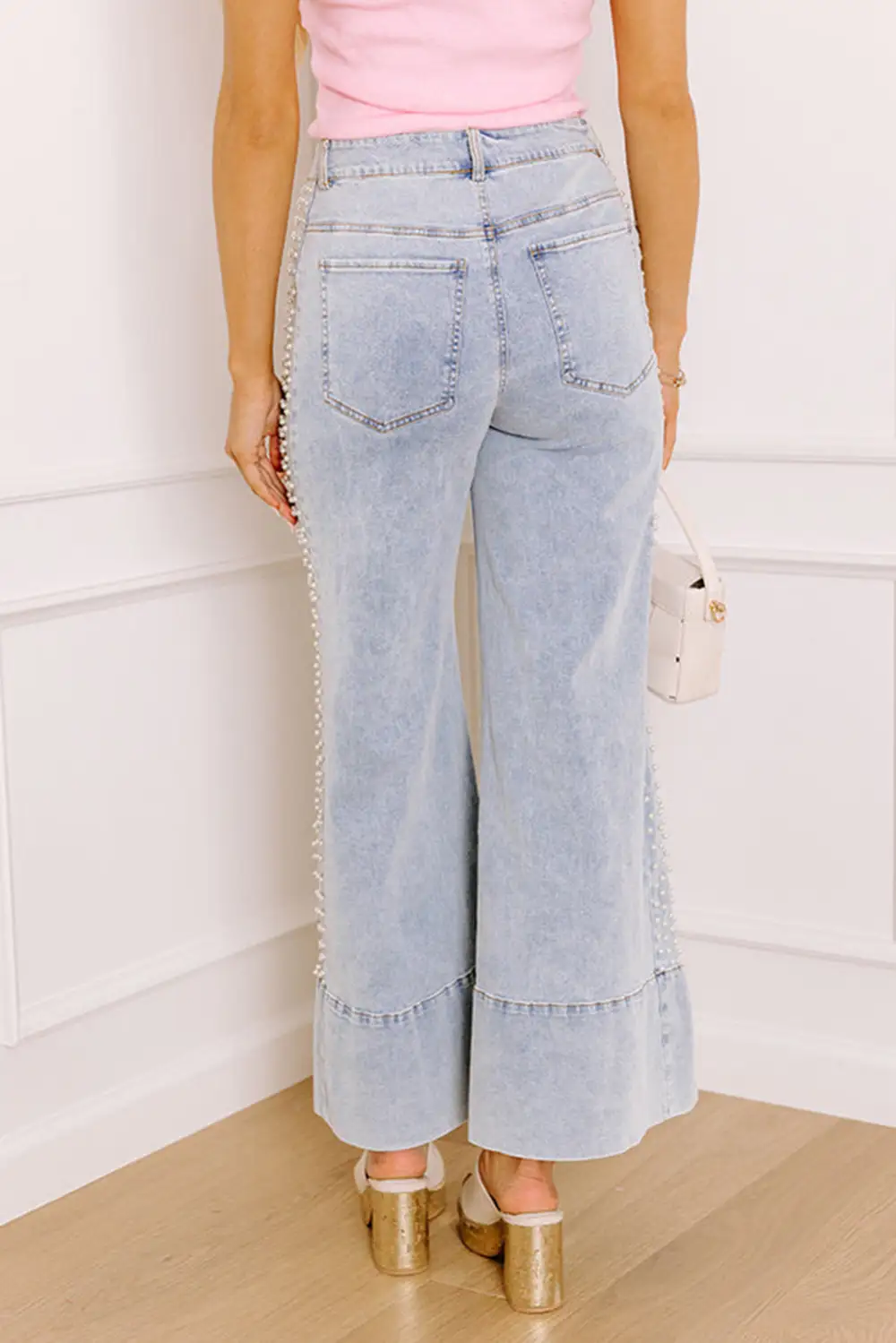 Cuffed Hem Comfy Denim Jeans