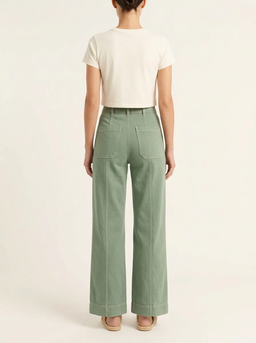 Women's Patch-Pocket Wide-Leg Pants