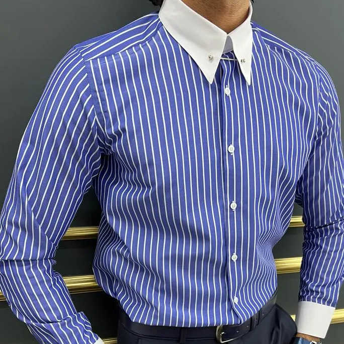 Timeless Slim Fit Striped Cotton Casual Shirt
