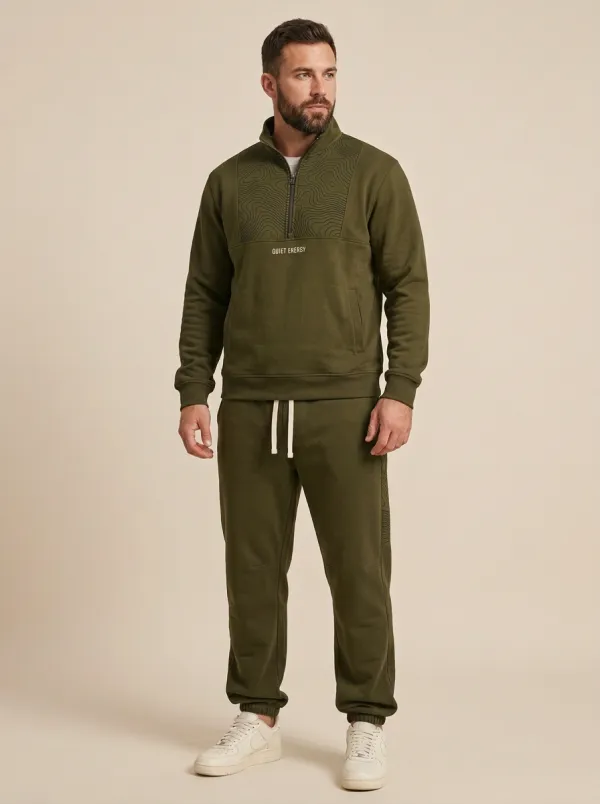 Men's Quiet Energy Topographic Print Jogger Set