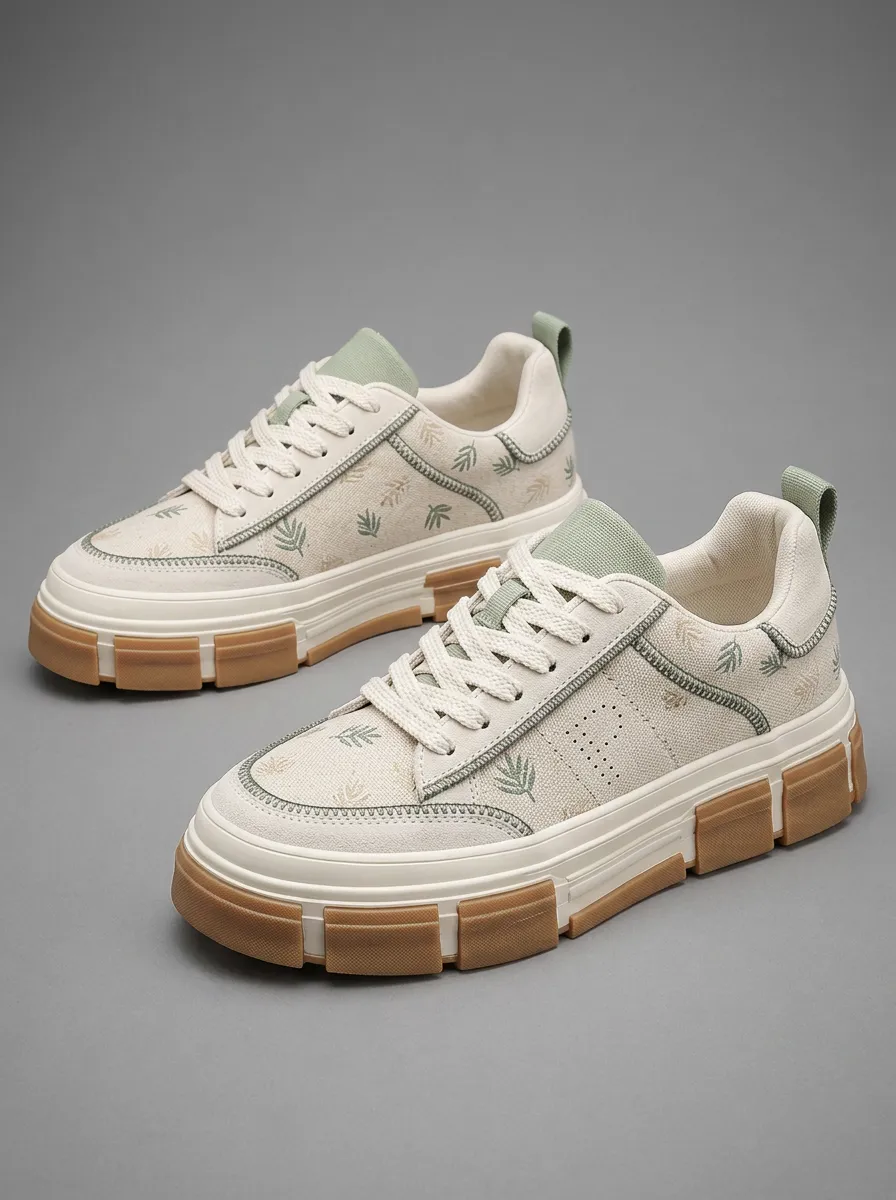Men's Versatile Botanical Leaf Pattern Patterned Casual Patterned Skate Shoes