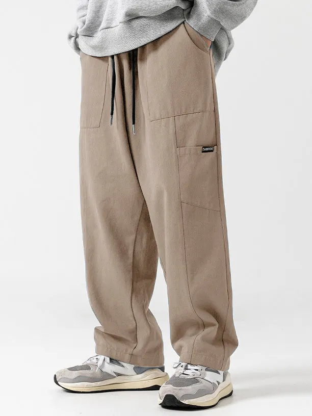 Pocket Drawstring Relaxed Trousers