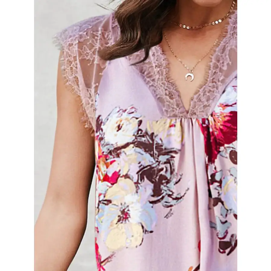 Soft Lace Detail V Neck Tank