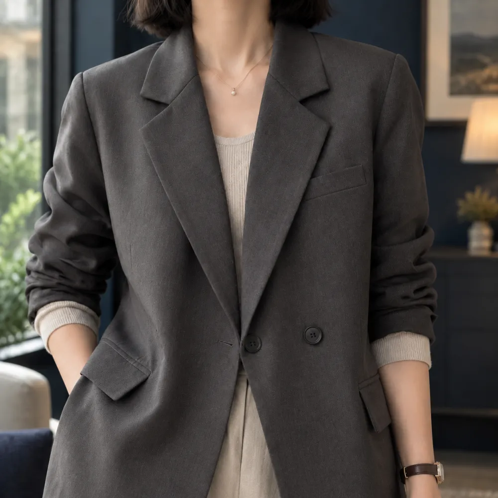 Notched Lapel Relaxed Blazer