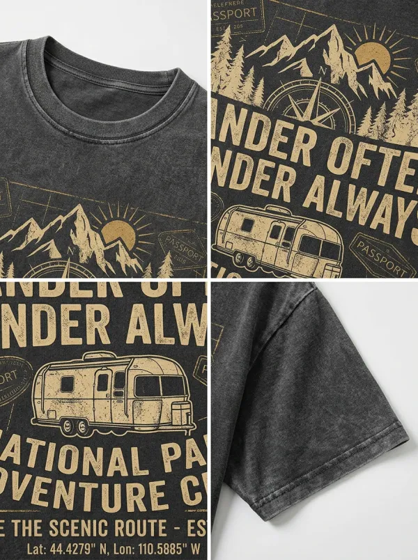 Unisex National Park Adventure Camper Printed T-shirt