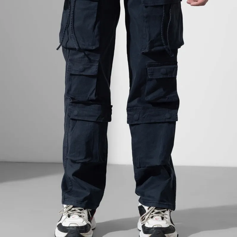 Navy Blue Multi Pocket Cargo Pants