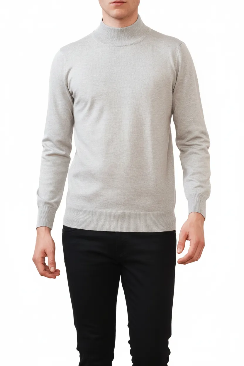 Slim Fit Viscose Turtleneck Sweater