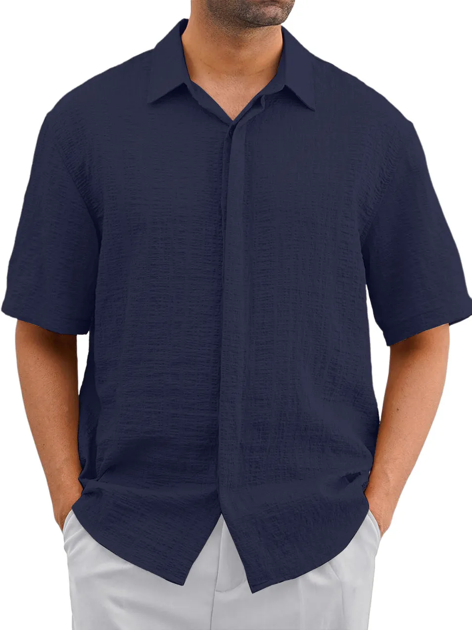 Everyday Layered Short Sleeve Button Front Shirt