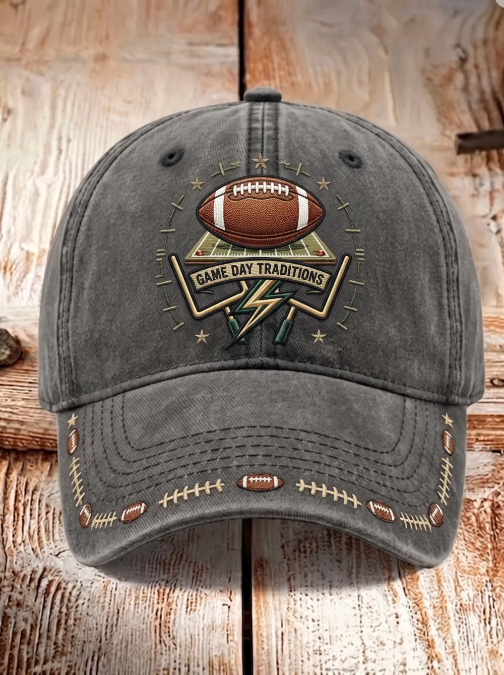 Unisex American Football Game Day Traditions Printed Baseball Cap