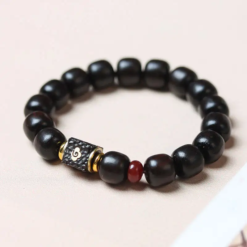 Ebony Wood Clouds Engraved Bracelet