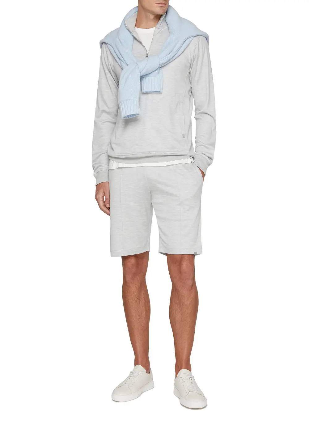 Casual Simple Loose Breathable Light Grey Shorts