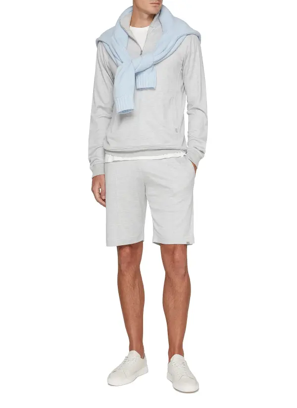 Casual Simple Loose Breathable Light Grey Shorts