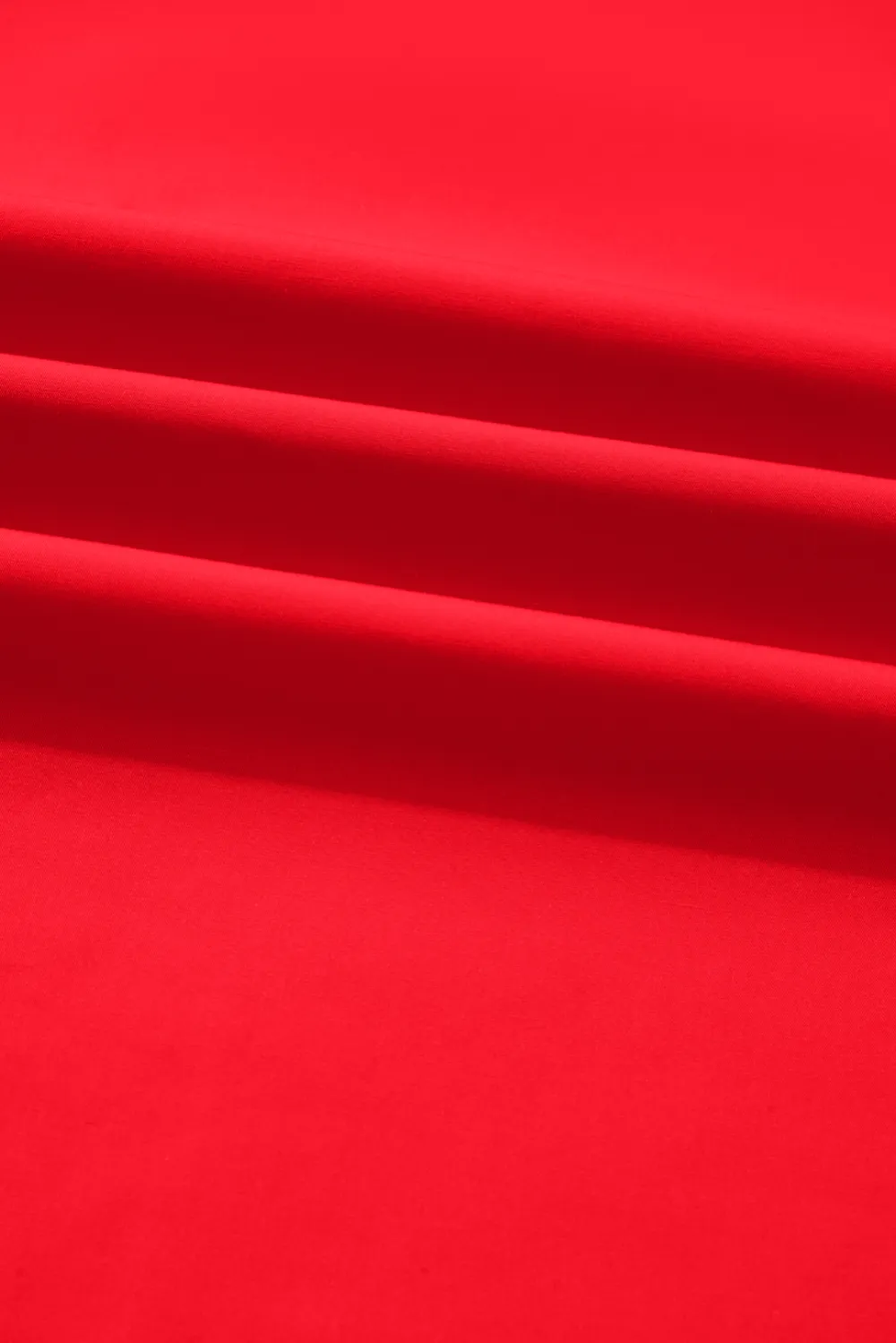 Fiery Red Striped Trim Ruffle Blouse