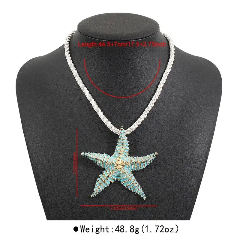 Irregular Metal Starfish Pendant Necklace