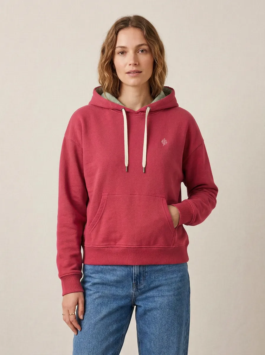 Women's Leaf Graphic Embroidered Casual Hoodie