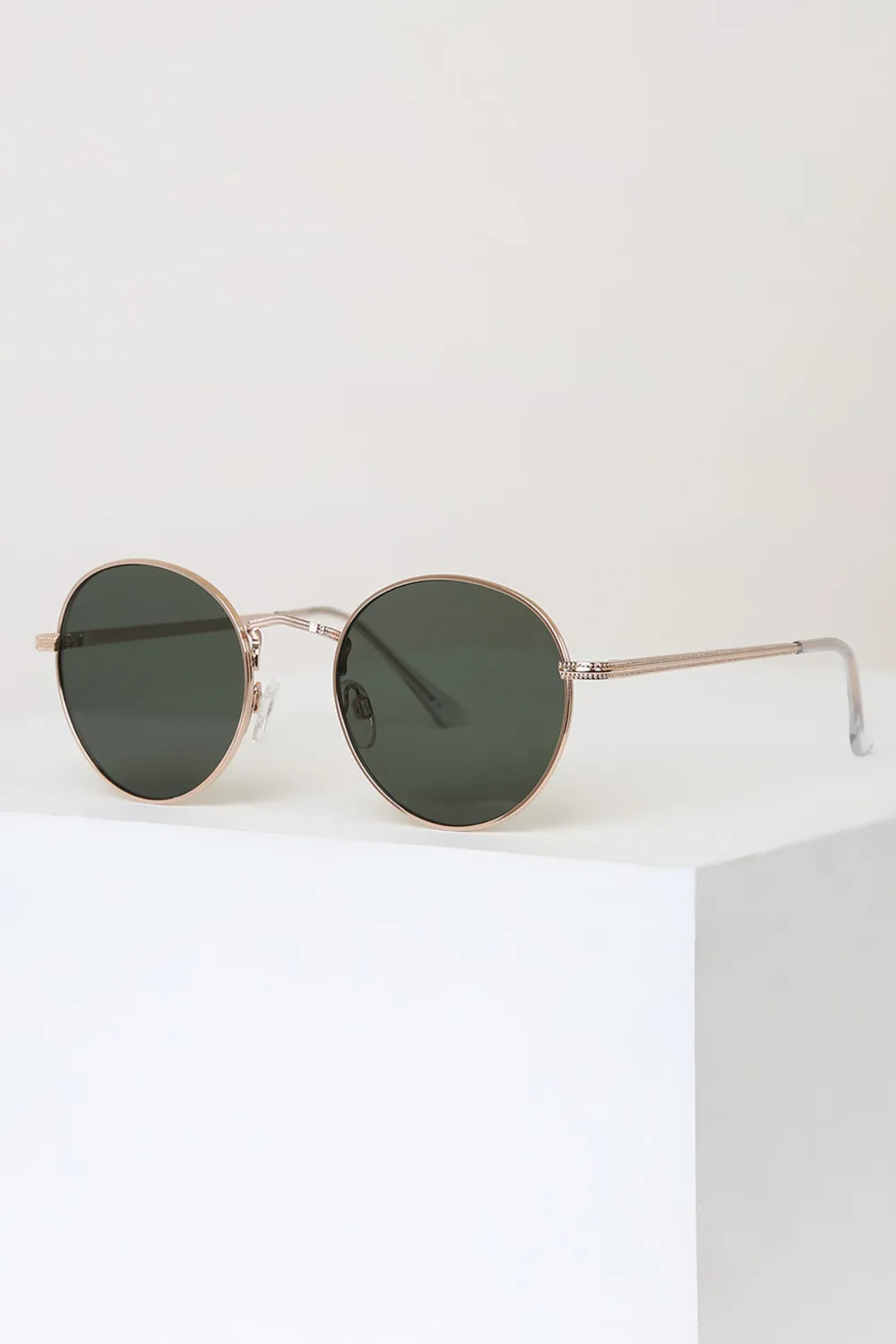 High-End All-Match Gold Round Ladies Sunglasses