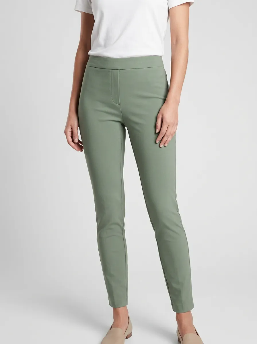 Effortless High-Stretch Mid-Rise Mid-Rise Stretch Pants