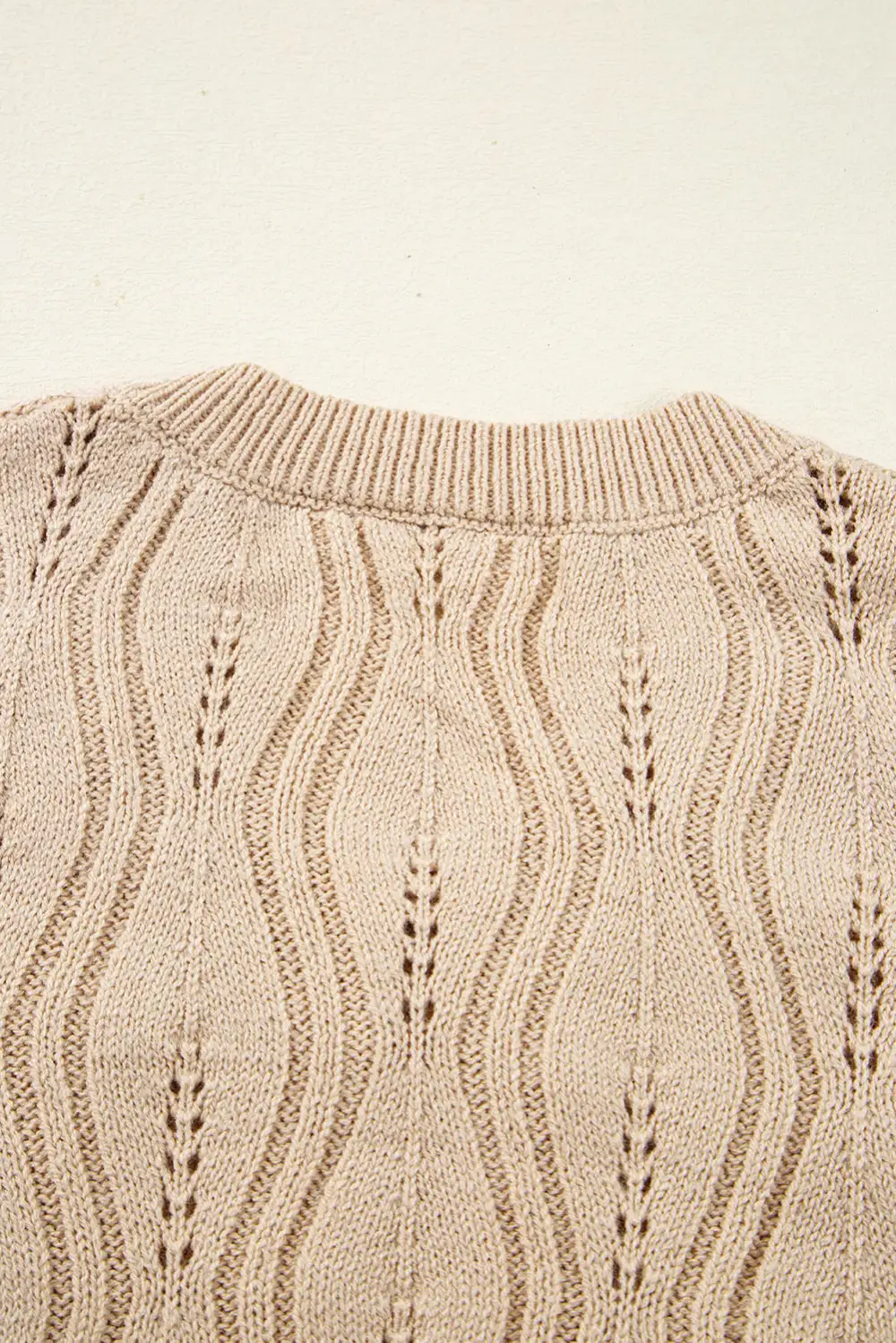 Lace Trim Knit Pearl Detail Sweater