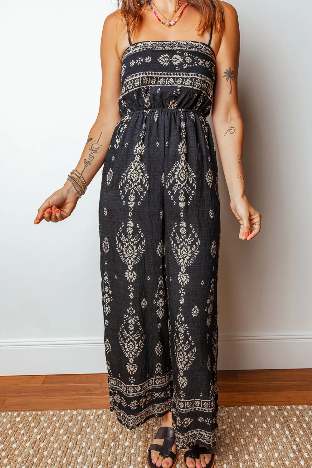 Spaghetti Straps Elastic Waist Loose Ethnic Accessory