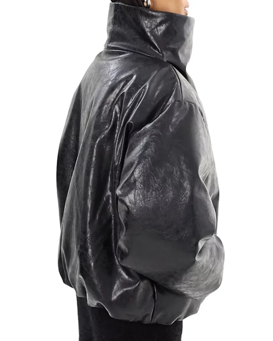 Asymmetric Faux Leather Jacket