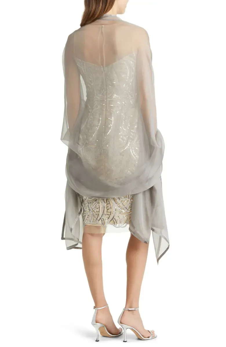 Satin Border Silk Chiffon Scarf