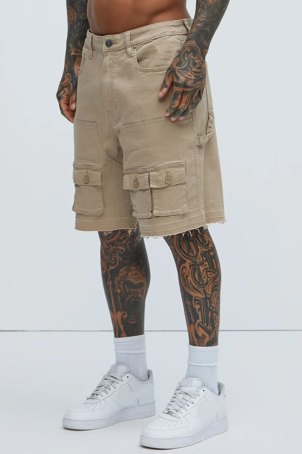 Solid Cargo Relaxed Shorts