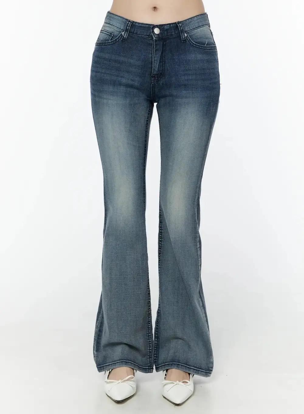 Flared Low-Rise Jeans